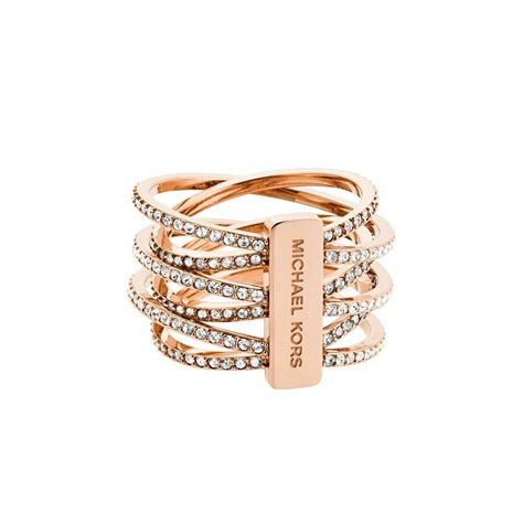 michael kors mkj4424791|Michael Kors Rose Gold Plated Crystal Ring, MKJ4424791.